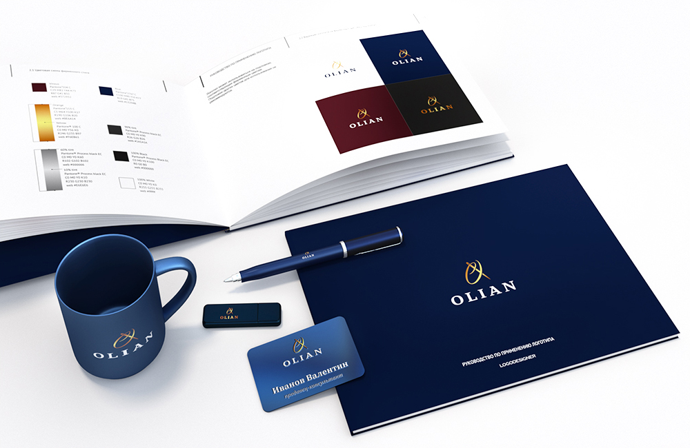 Дизайн товарного знака и фирменного стиля бренда мужской одежы Olian